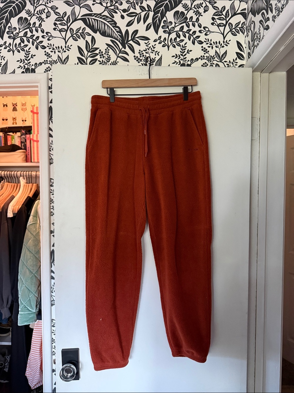 Rust Fleece Sweatpants - Casual Cozy Pants